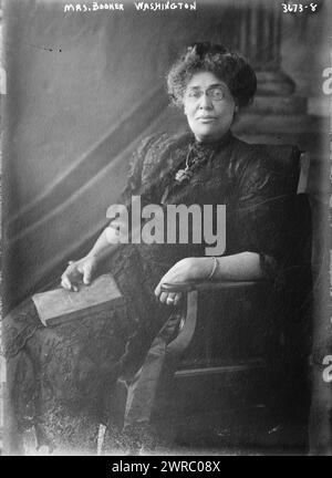 Mrs. Booker Washington, Photograph shows Margaret James Murray Washington, third wife of Booker T. Washington., between ca. 1910 and ca. 1915, Glass negatives, 1 negative: glass Stock Photo