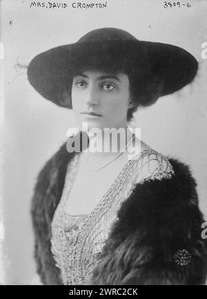 Mrs. David Crompton, Photograph shows Mrs. David Crompton, the former Lillian Sheridan who, with her husband was a guest of President and Mrs. Wilson at the White House in 1918., between ca. 1915 and ca. 1920, Glass negatives, 1 negative: glass Stock Photo