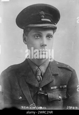 Prince of Wales, Photograph shows Edward VIII (1894-1972), later the Duke of Windsor who was later King of the United Kingdom in 1936., between ca. 1915 and ca. 1920, Glass negatives, 1 negative: glass Stock Photo