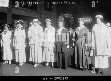 Mrs. Roosevelt in Parade, 5/13/16, 1916., Glass negatives, 1 negative: glass Stock Photo