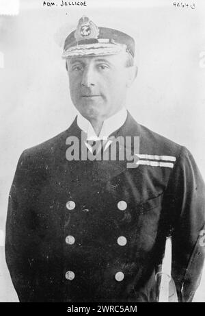 Adm. Jellicoe, Photograph shows John Rushworth Jellicoe, 1st Earl Jellicoe (1859-1935) who served as an officer in the Royal Navy., between ca. 1915 and 1916, Glass negatives, 1 negative: glass Stock Photo