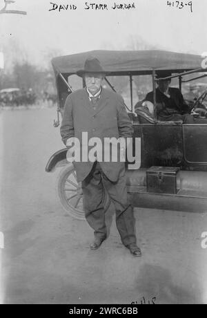 David Starr Jordan, Photograph shows anti-war protesters at the U.S. Capitol rallying against President Wilson's speech to Congress asking for a declaration of war, 1917 April 2, United States, District of Columbia, Washington (D.C.), Glass negatives, 1 negative: glass Stock Photo