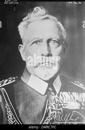 Ex-Kaiser, Photograph shows Wilhelm II (1859-1941) who was the last German Emperor., between ca. 1915 and ca. 1920, Glass negatives, 1 negative: glass Stock Photo