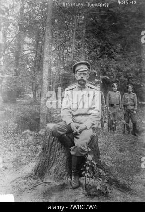 Nicholas Romanoff Romanov, Photograph shows Tsar Nicholas II at Tsarkoye Selo after his abdication in 1917., 1917, Glass negatives, 1 negative: glass Stock Photo