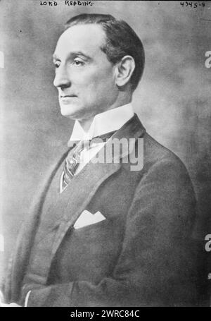 Lord Reading, Photograph shows Rufus Daniel Isaacs, 1st Marquess of Reading (1860-1935), an English lawyer and politician who was part of an Anglo-French commission sent to New York in 1915., between ca. 1915 and ca. 1920, Glass negatives, 1 negative: glass Stock Photo