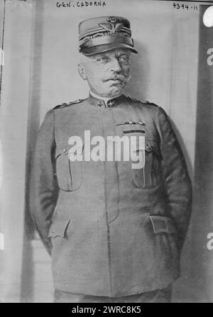 Gen. Cadorna, Photograph shows Italian General Luigi Cadorna (1850-1928) who was Chief of Staff of the Italian Army during World War I., between ca. 1915 and ca. 1920, Glass negatives, 1 negative: glass Stock Photo