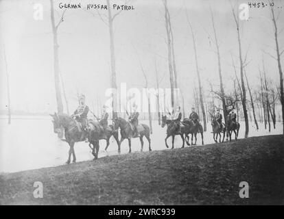 German Hussar patrol, between ca. 1915 and ca. 1920, Glass negatives, 1 negative: glass Stock Photo
