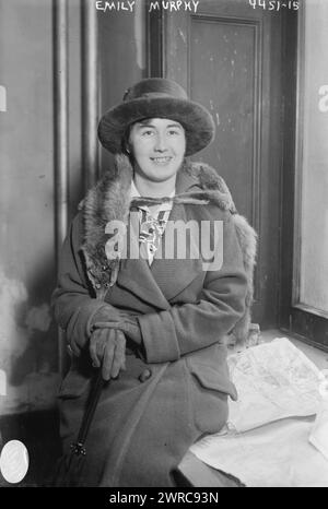 Emily Murphy, Photograph shows Emily Murphy, an Irish American, who was the first applicant at the Women's War Bureau (Woman-in-Industry Service), a federal agency tasked with ensuring women's employment during World War I., 1918, Glass negatives, 1 negative: glass Stock Photo