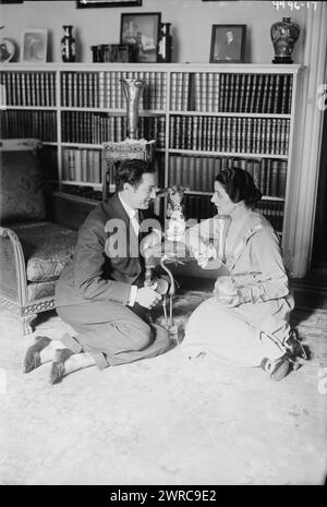 Farrar & Lou Tellegen, Photograph shows American soprano opera singer Geraldine Farrar (1882-1967) with her husband, actor and screenwriter Lou Tellegen (1881-1934)., between 1916 and ca. 1920, Glass negatives, 1 negative: glass Stock Photo