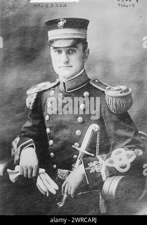 Maj. E.D. Cole, Photograph shows Major Edward Ball Cole (1879-1918) who served in the United States Marine Corps during World War I and was killed during the Battle of Belleau Wood., 1918 June 20, Glass negatives, 1 negative: glass Stock Photo