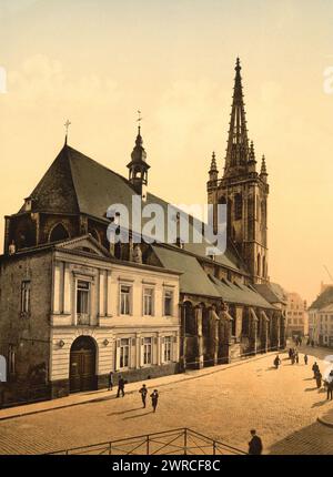St. Gertrude Church, Louvain, Belgium, between ca. 1890 and ca. 1900., Belgium, Louvain, Color, 1890-1900 Stock Photo
