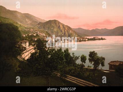 Menaggio, general view, Lake Como, Italy, between ca. 1890 and ca. 1900., Italy, Menaggio, Color, 1890-1900 Stock Photo