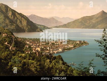 Menaggio, general view, Lake Como, Italy, between ca. 1890 and ca. 1900., Italy, Menaggio, Color, 1890-1900 Stock Photo