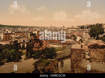 View from the Palace of the Caesars, Rome, Italy, between ca. 1890 and ca. 1900., Italy, Rome, Color, 1890-1900 Stock Photo