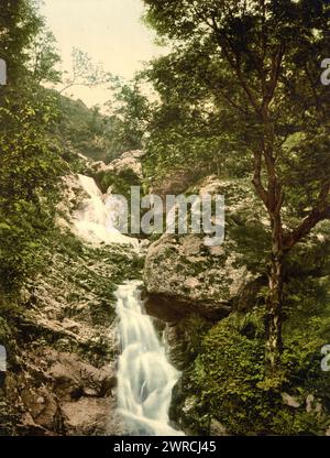 Fairy Glen Waterfall, Penmaenmawr, Wales, between ca. 1890 and ca. 1900., Wales, Penmaenmawr, Color, 1890-1900 Stock Photo