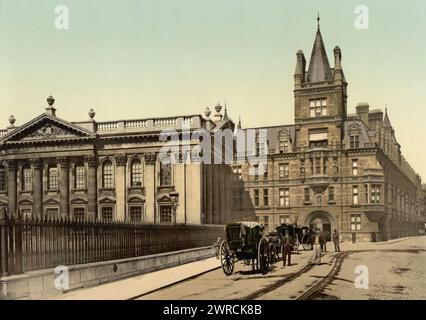 Caius College and Senate House, Cambridge, England, between ca. 1890 and ca. 1900., England, Cambridge, Color, 1890-1900 Stock Photo