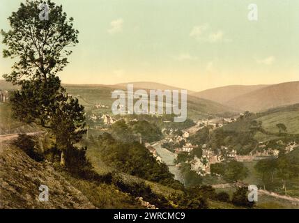 Laxey, general view, Isle of Man, between ca. 1890 and ca. 1900., Isle of Man, Laxey, Color, 1890-1900 Stock Photo
