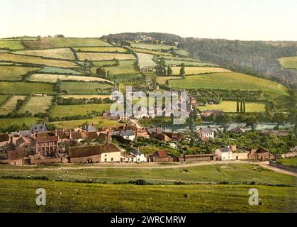 Taddiport from Castle Hill, Torrington, England, between ca. 1890 and ca. 1900., England, Torrington, Color, 1890-1900 Stock Photo