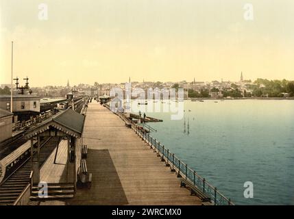 Ryde, from pier, Isle of Wight, England, between ca. 1890 and ca. 1900., England, Isle of Wight, Color, 1890-1900 Stock Photo