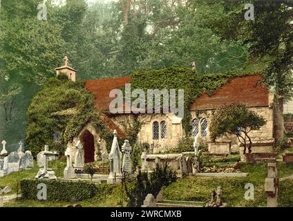 Bonchurch, Isle of Wight, England, Image shows the old St. Boniface Church, a parish church of the Church of England in Bonchurch on the Isle of Wight., between ca. 1890 and ca. 1900., England, Isle of Wight, Color, 1890-1900 Stock Photo