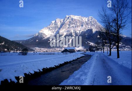 The Zugspitze, highest mountain in Bavaria, Germany Stock Photo