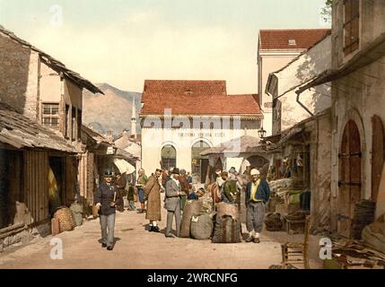 Photochromie Vintage Mostar, Café Luft, Herzegowina - Circa 1901 - Format 17x22 Cm - Original