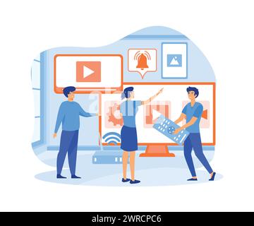 Smart TV flat design concept Vector illustration Stock Vector Image ...