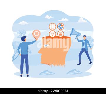Creative idea. Digital information overload. Knowledge. Creative concept design idea. flat vector modern illustration Stock Vector