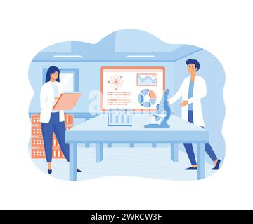 Business data analysis research and Data Scientist concept. flat vector modern illustration Stock Vector