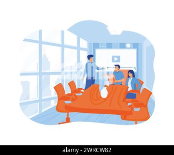 Professional online training, education, video tutorial, online business courses, presentation. flat vector modern illustration Stock Vector