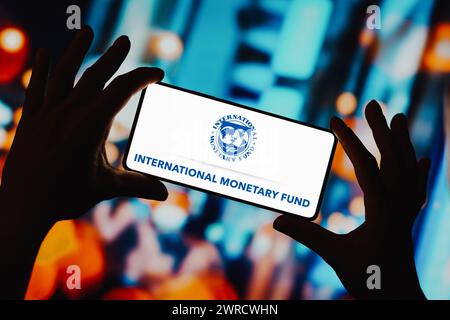 Brazil. 01st Dec, 2023. In this photo illustration, the International Monetary Fund (IMF) logo is displayed on a smartphone screen. (Photo by Rafael Henrique/SOPA Images/Sipa USA) *** Strictly for editorial news purposes only *** Credit: Sipa USA/Alamy Live News Stock Photo