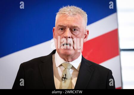 London, UK. 11th Mar, 2024. MP for Ashfield Lee Anderson speaks at a press conference. Anderson has defected from the Conservatives to Reform UK after his comments on Sadiq Khan being ëin the pocket of Islamistsí led to the Conservative whip being withdrawn from him. Credit: SOPA Images Limited/Alamy Live News Stock Photo