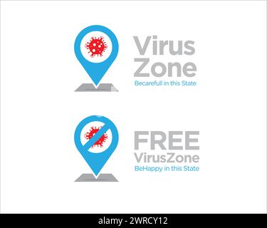 virus zone logo designs for health and medical protection from virus Stock Vector