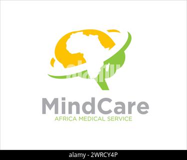 africa mind logo designs for medical service and consult Stock Vector