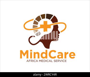 mind care logo designs for medical consult logo Stock Vector