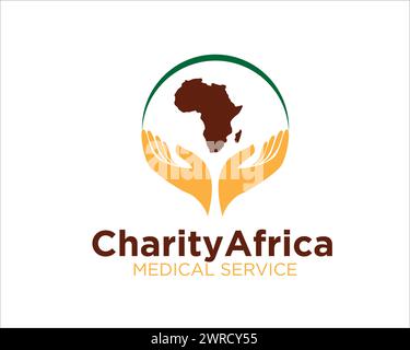 charity africa logo designs for medical service and health organization Stock Vector