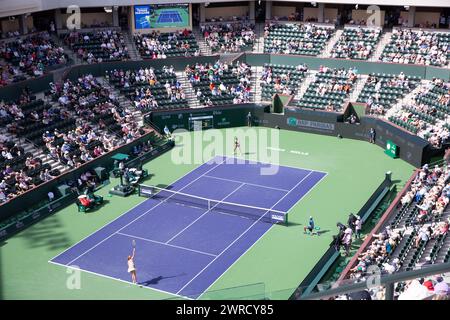 2024 Indian Wells, Anna Blinkova vs Jessica Pegula in Stadium 2. Stock Photo