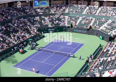 2024 Indian Wells, Anna Blinkova vs Jessica Pegula in Stadium 2. Stock Photo