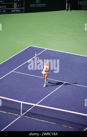 2024 Indian Wells, Anna Blinkova vs Jessica Pegula in Stadium 2. Stock Photo