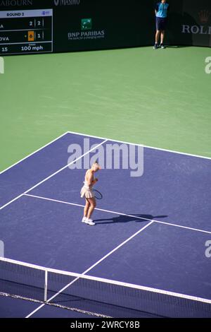 2024 Indian Wells, Anna Blinkova vs Jessica Pegula in Stadium 2. Stock Photo