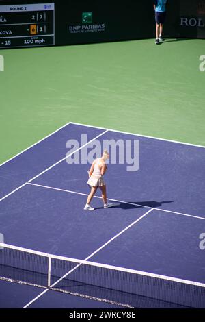 2024 Indian Wells, Anna Blinkova vs Jessica Pegula in Stadium 2. Stock Photo