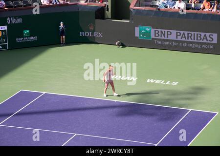 2024 Indian Wells, Anna Blinkova vs Jessica Pegula in Stadium 2. Stock Photo