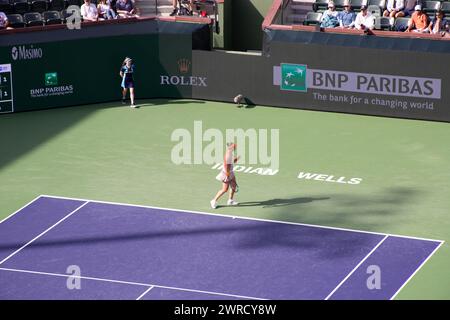 2024 Indian Wells, Anna Blinkova vs Jessica Pegula in Stadium 2. Stock Photo