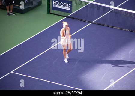 2024 Indian Wells, Anna Blinkova vs Jessica Pegula in Stadium 2. Stock Photo