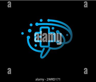 cross mind health care logo for medical and clinic logo Stock Vector
