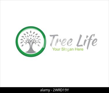 tree family health care logo designs simple modern Stock Vector