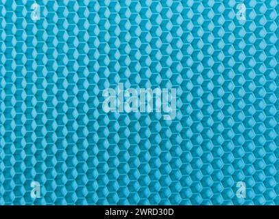 Blue wax base or honeycomb base (wax plate) that forms the base of the honeycomb. Stock Photo