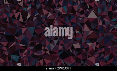 Dark Low poly abstract marsala background, trendy, geometric, cyber polygonal wallpaper, triangle style poster Stock Vector