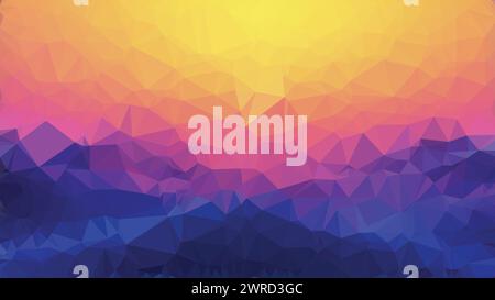 Low poly abstract colorful background with yellow, pink, blue color, trendy, geometric, cyber polygonal wallpaper, triangle style poster Stock Vector
