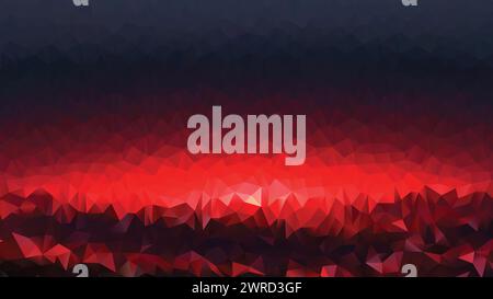 Red and black vector Low poly, abstract dark background, trendy, geometric, cyber polygonal wallpaper, triangle style poster Stock Vector